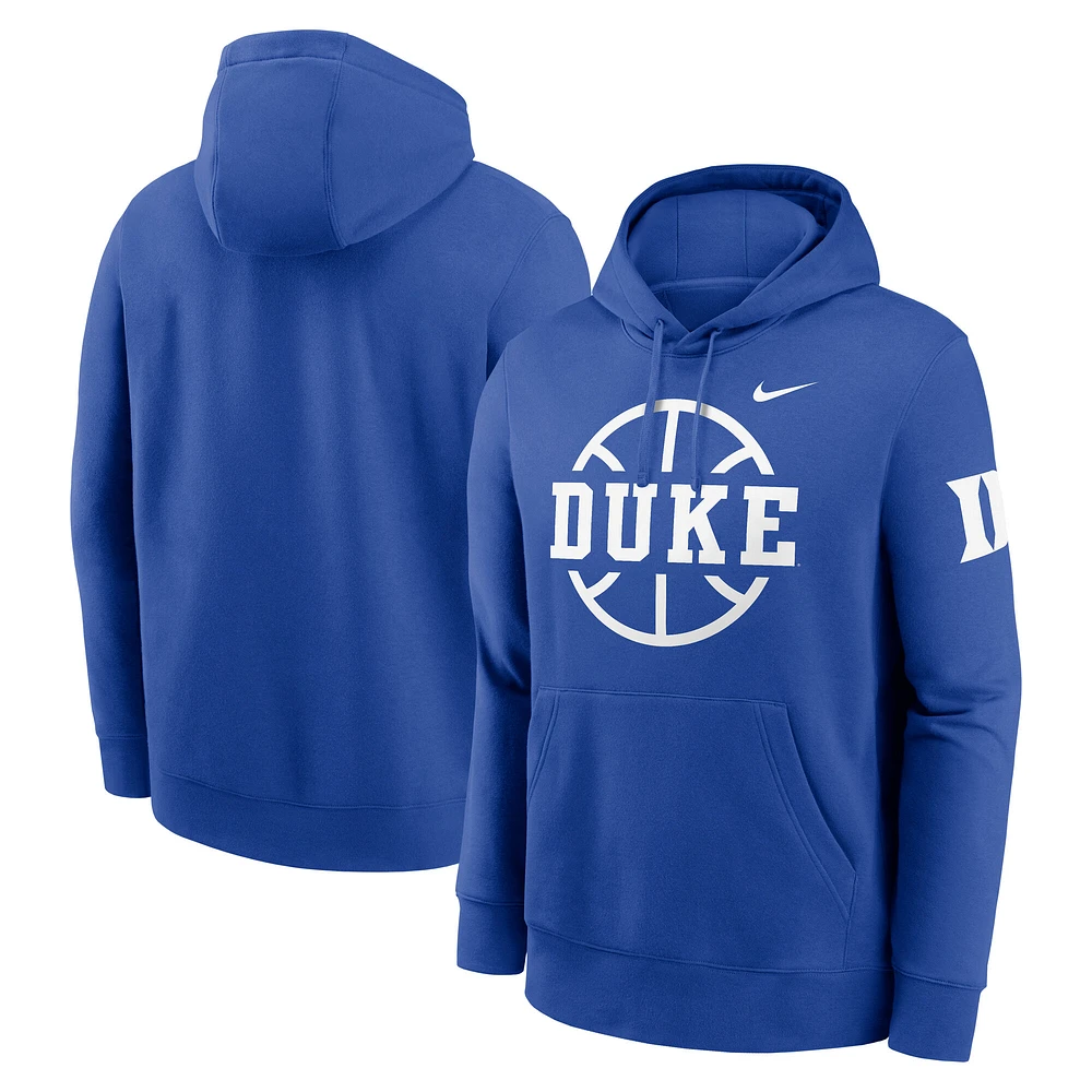 Men's Nike  Royal Duke Blue Devils Basketball Icon Club Fleece Pullover Hoodie