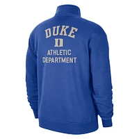 Sweat-shirt Nike Royal Duke Blue Devils Campus Athletic Department à quart de zip pour homme