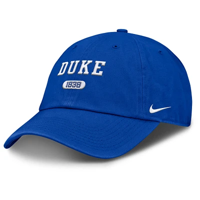 Casquette ajustable Nike Royal Duke Blue Devils Club pour homme