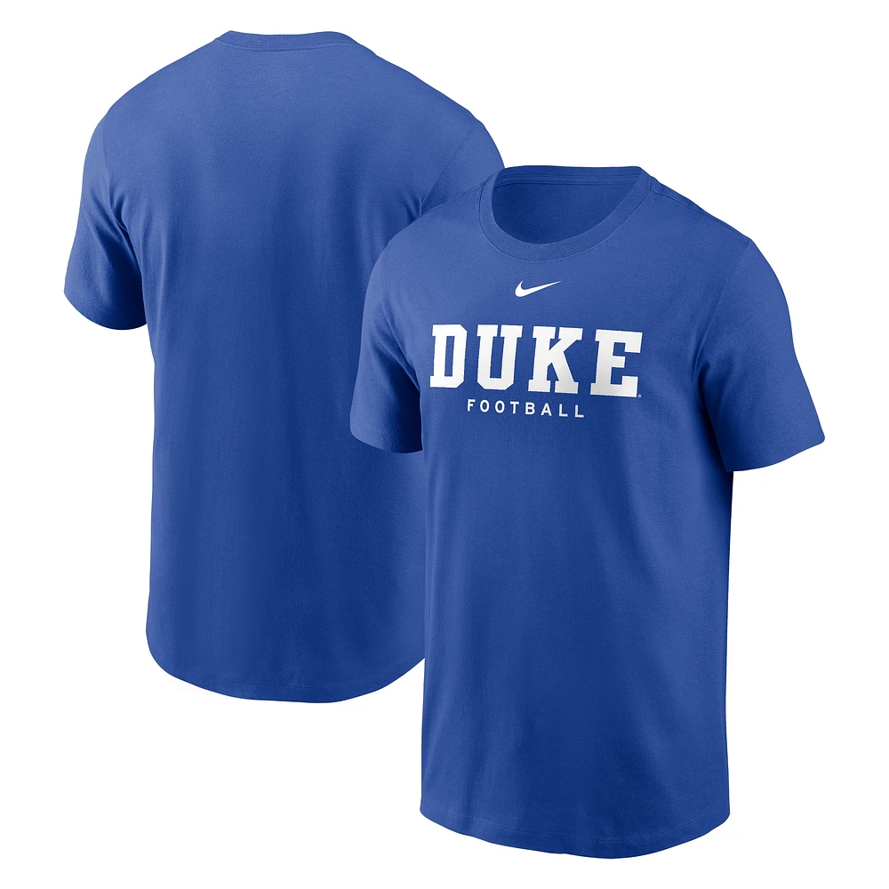 Men's Nike Royal Duke Blue Devils Football T-Shirt