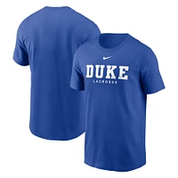 T-shirt de crosse Nike Royal Duke Blue Devils pour homme