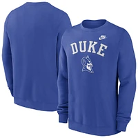 Men's Nike Royal Duke Blue Devils Legacy Classic Tackle Twill Embroidered Arch Over Logo Pullover Sweatshirt