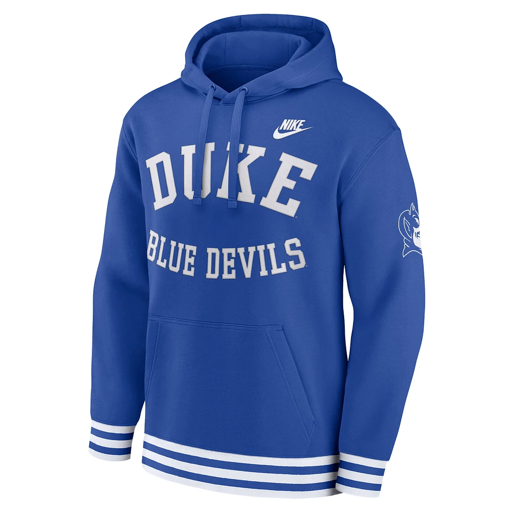 Sweat à capuche rétro Nike Royal Duke Blue Devils Legacy pour homme