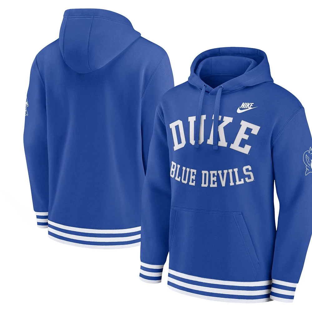 Sweat à capuche rétro Nike Royal Duke Blue Devils Legacy pour homme