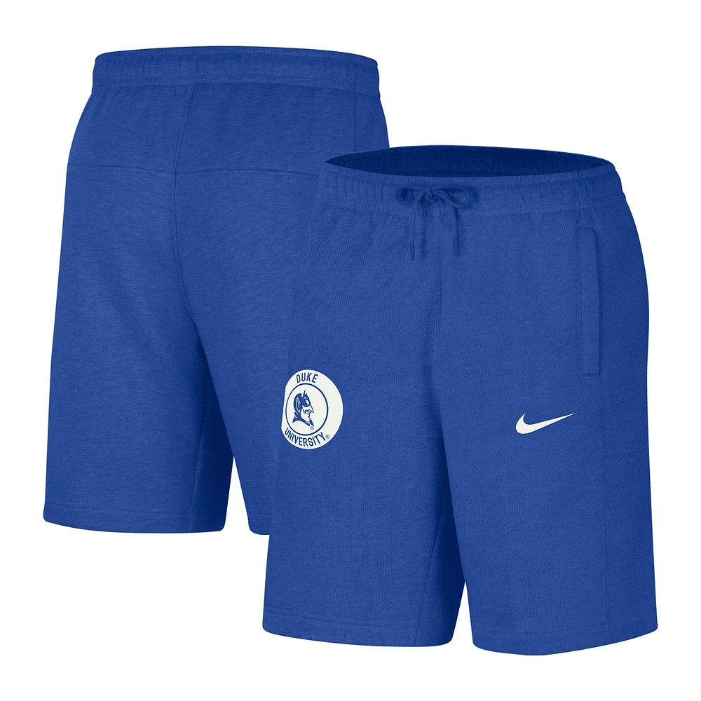 Short Nike Royal Duke Blue Devils avec logo pour homme