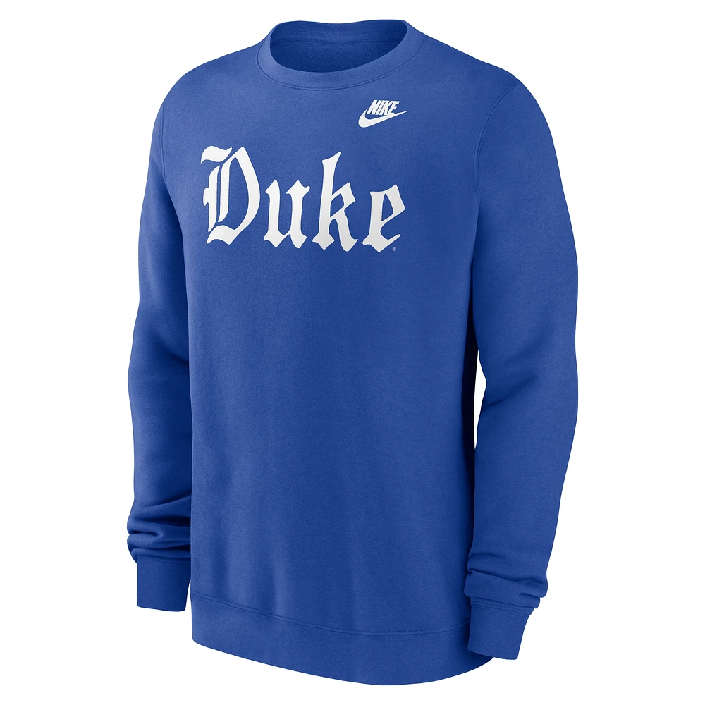 Sweat-shirt à enfiler Nike Royal Duke Blue Devils Old English pour homme