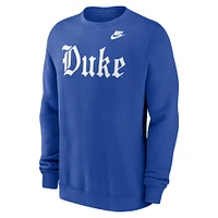 Sweat-shirt à enfiler Nike Royal Duke Blue Devils Old English pour homme