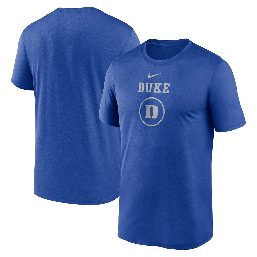 T-shirt d'entraînement de basket-ball Nike Royal Duke Blue Devils pour homme