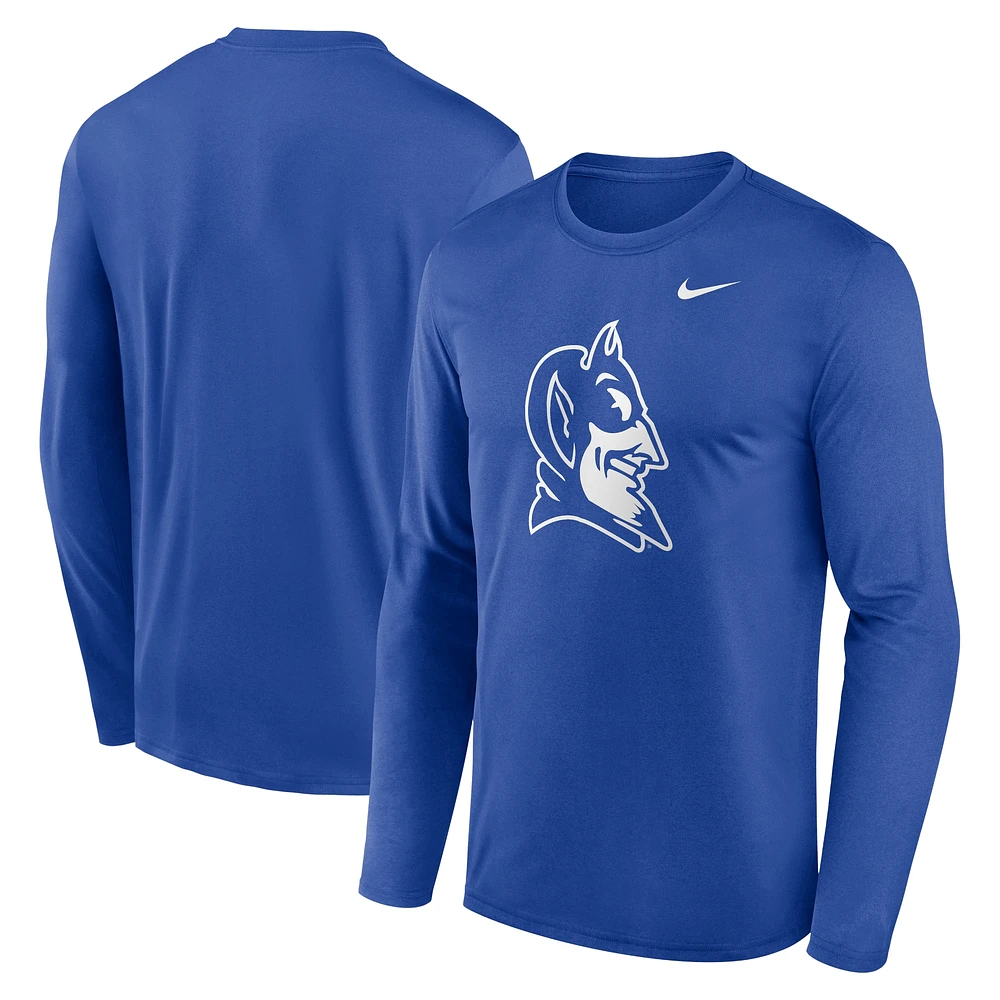 T-shirt à manches longues Nike Royal Duke Blue Devils Primetime Alternate Logo Legend pour homme