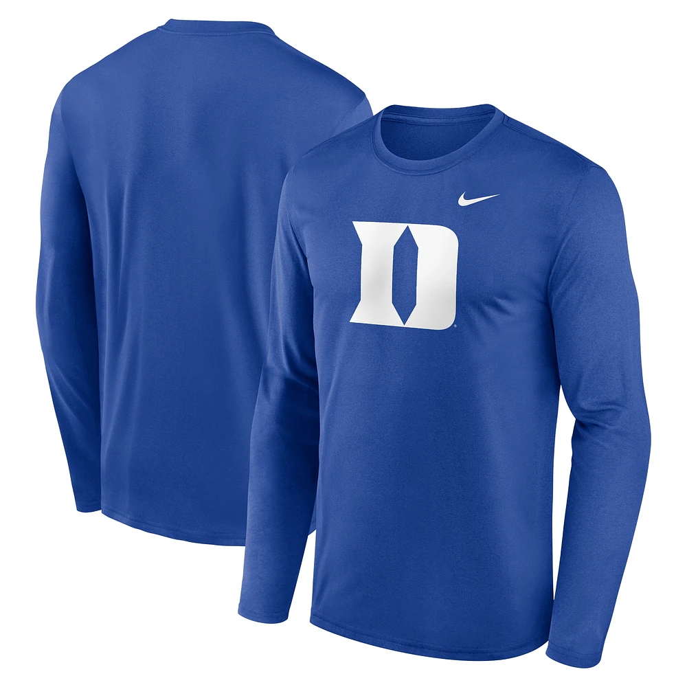 T-shirt à manches longues Nike Royal Duke Blue Devils Primetime Primary Legend pour homme