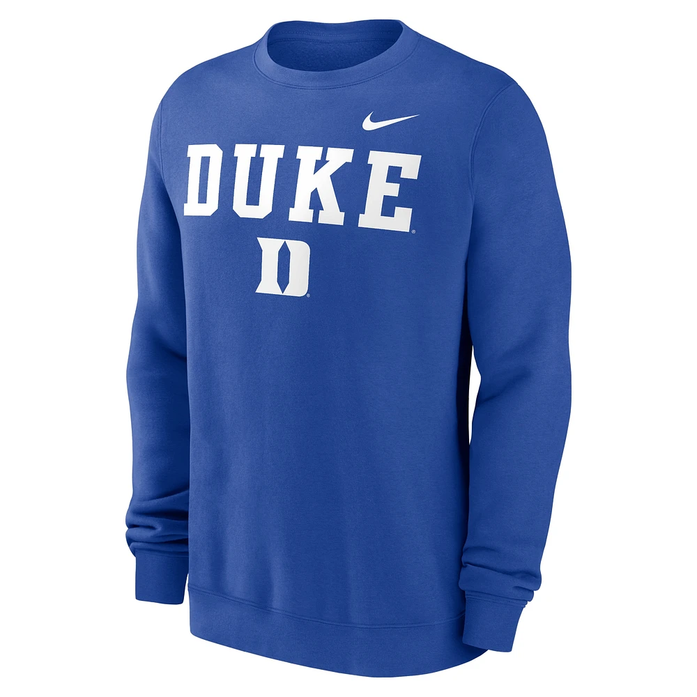 Men's Nike Royal Duke Blue Devils Primetime Primary Stack Pullover Sweatshirt