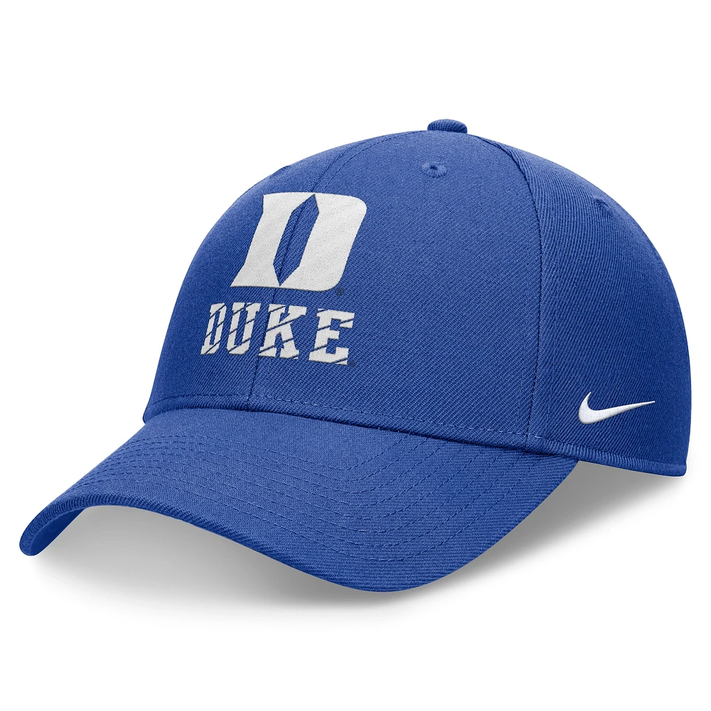 Casquette ajustable Nike Royal Duke Blue Devils Primetime Rise pour homme