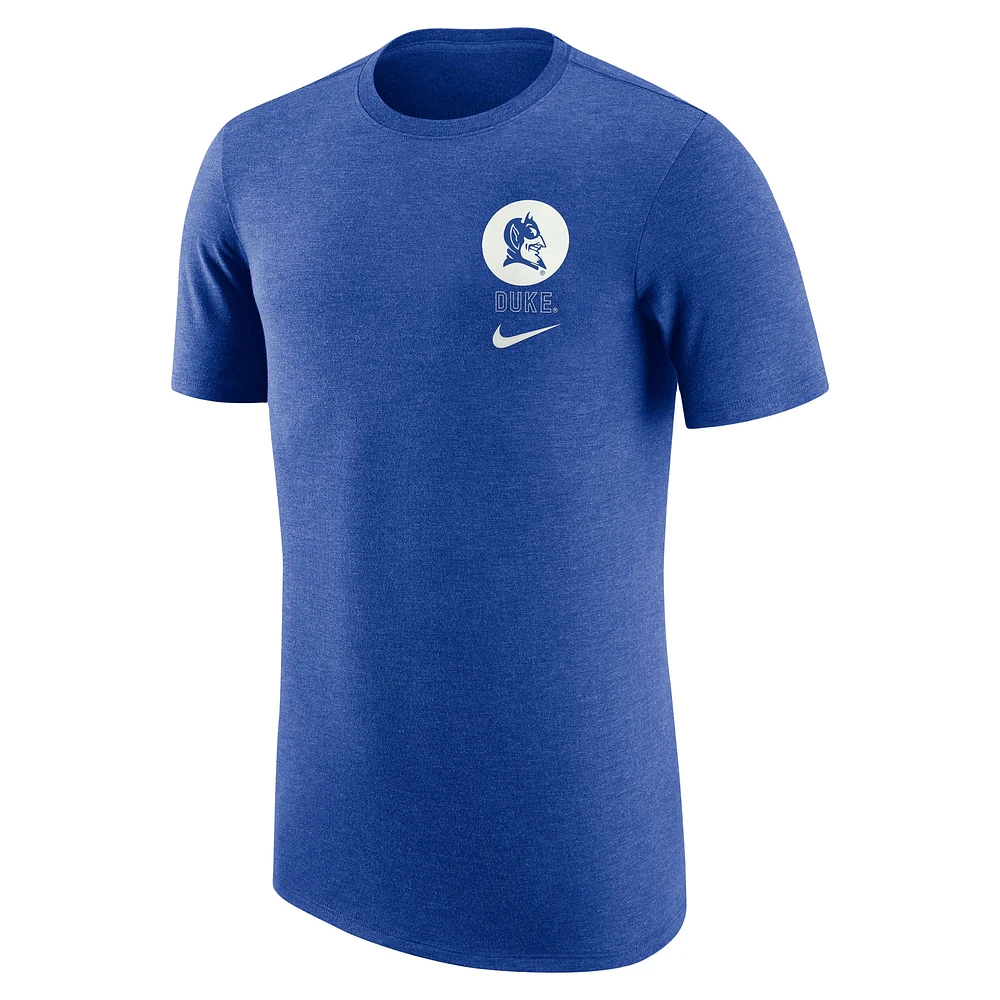 T-shirt rétro triple mélange Nike Royal Duke Blue Devils pour homme