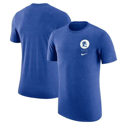 T-shirt rétro triple mélange Nike Royal Duke Blue Devils pour homme