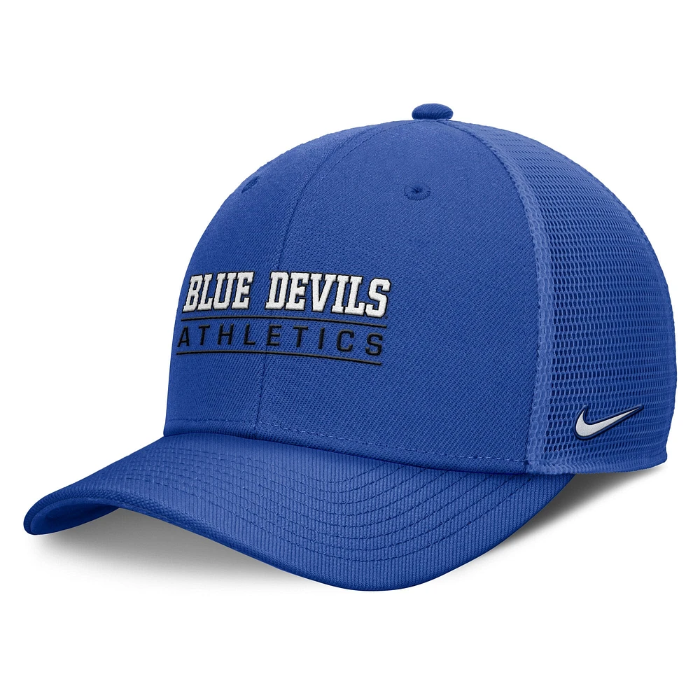 Casquette ajustable Nike Royal Duke Blue Devils Rise pour homme