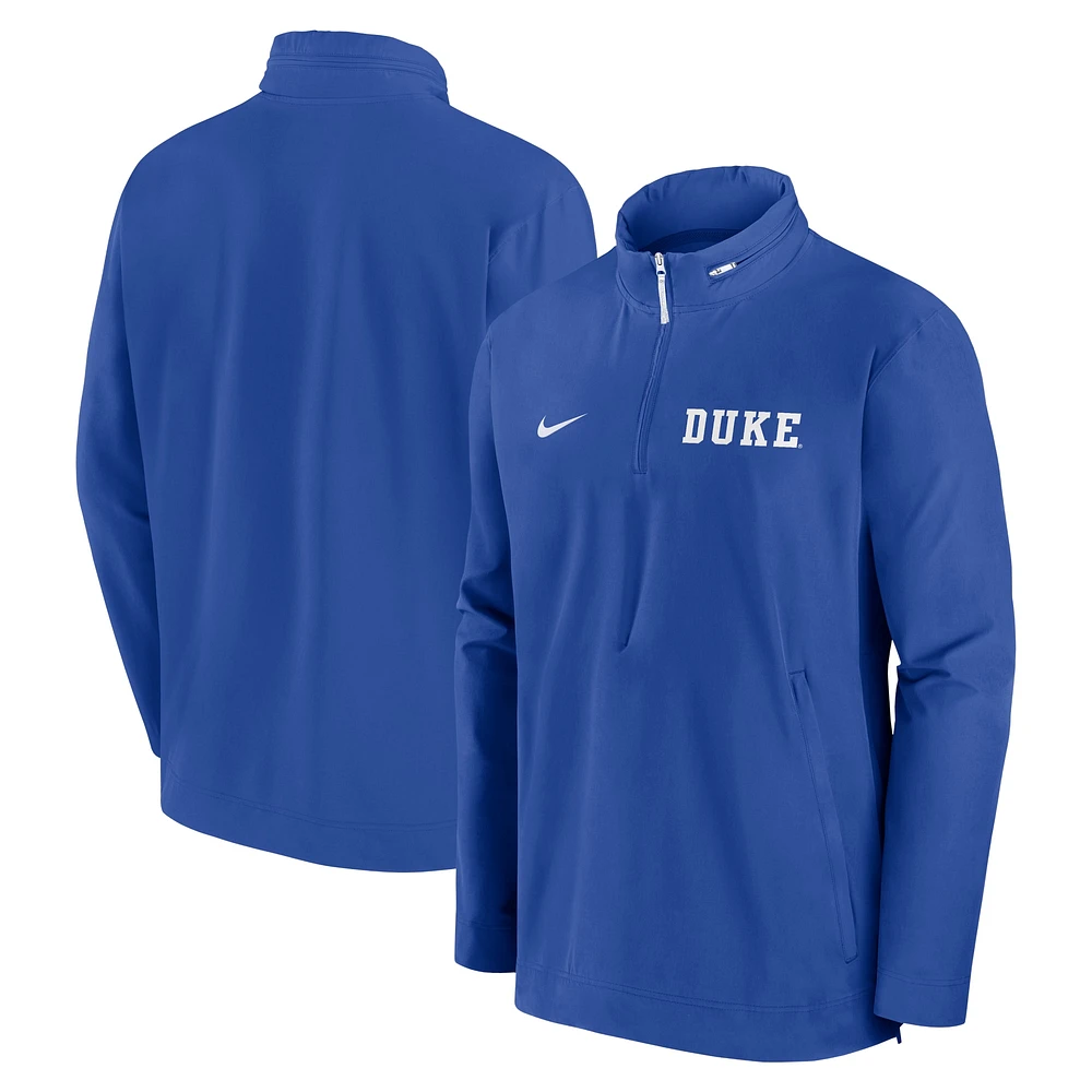 Men's Nike Royal Duke Blue Devils Sideline Coaches Quarter-Zip Jacket