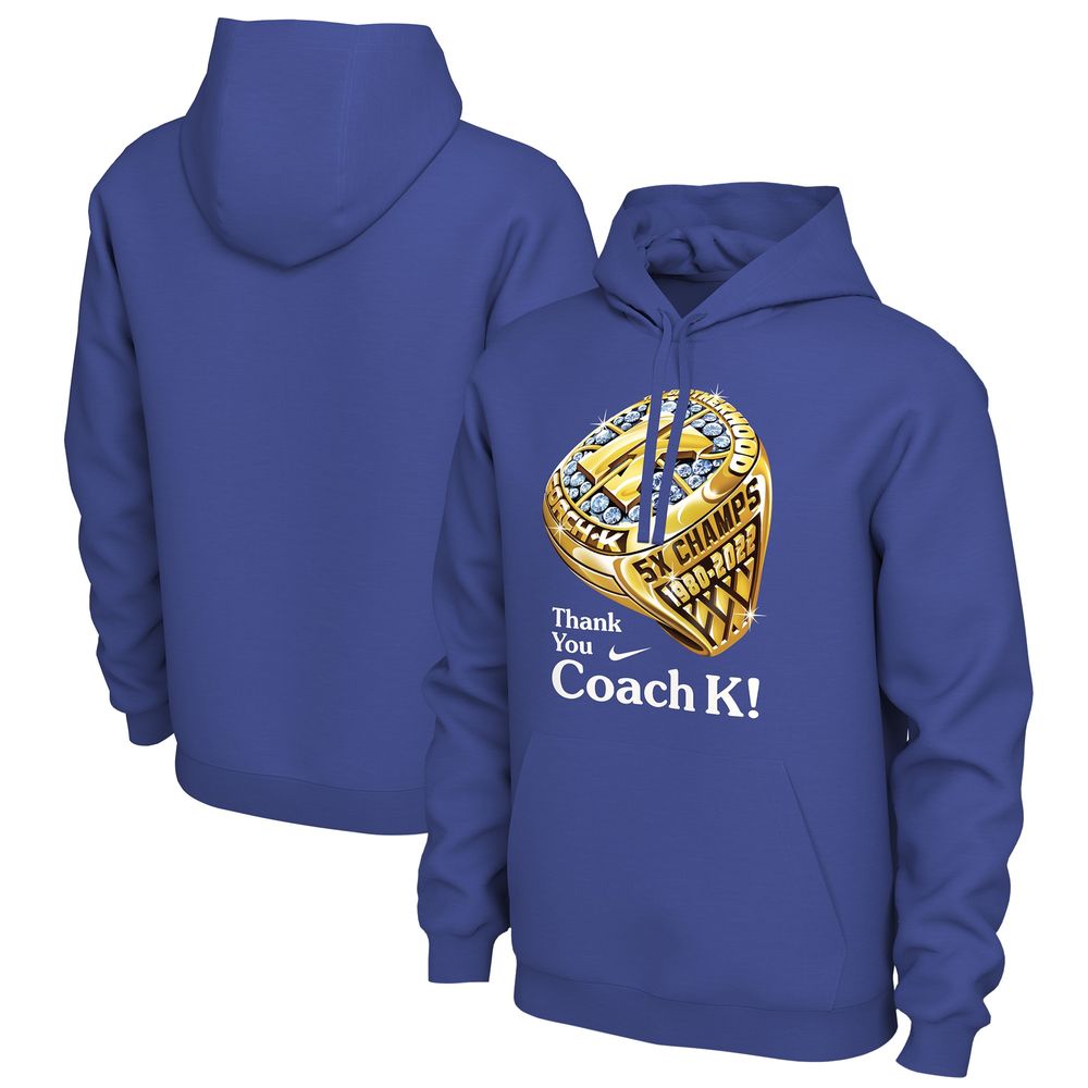 Nike Men's Nike Royal Duke Blue Devils Thank You Coach K Ring Pullover  Hoodie | Bramalea City Centre