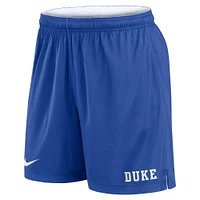 Short de performance réversible Nike Primetime pour homme, blanc/bleu royal Duke Blue Devils