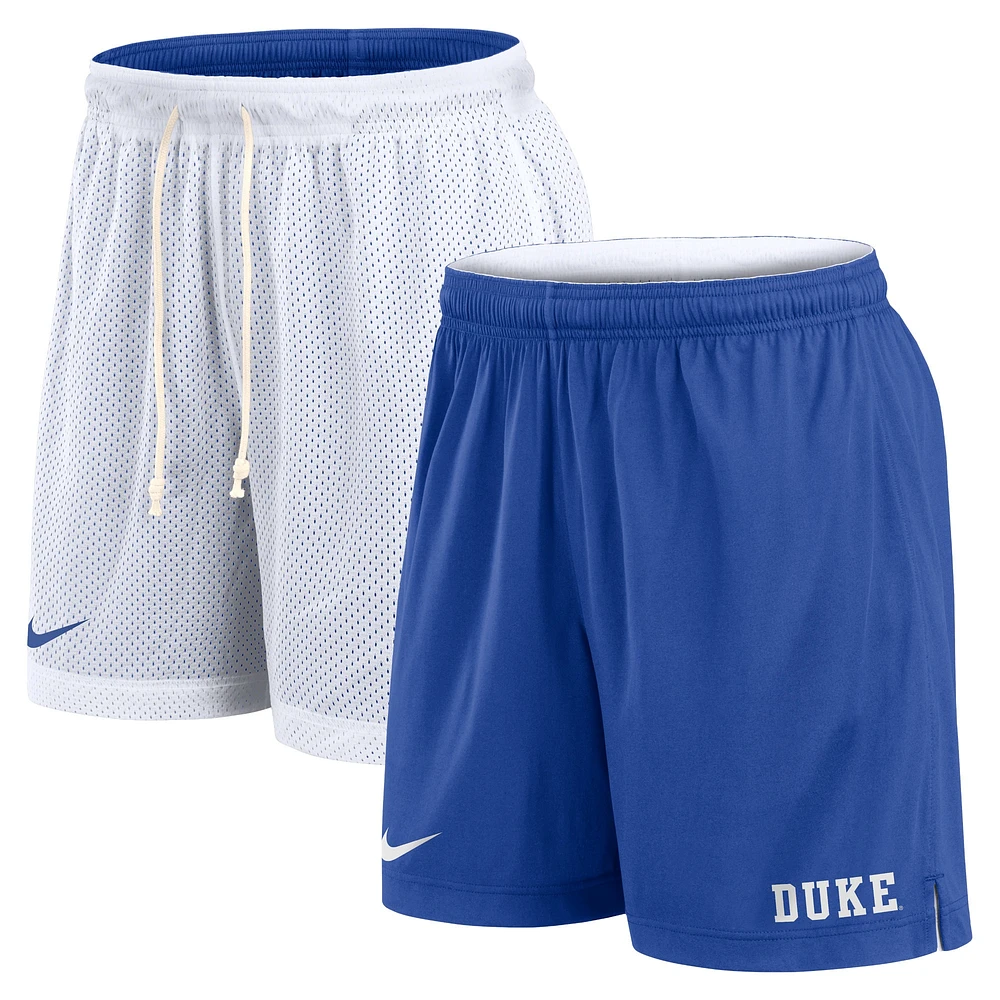 Short de performance réversible Nike Primetime pour homme, blanc/bleu royal Duke Blue Devils