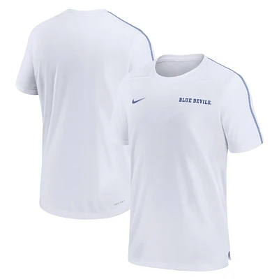 Haut Nike Duke Blue Devils 2024 Sideline Coach Performance pour homme, blanc