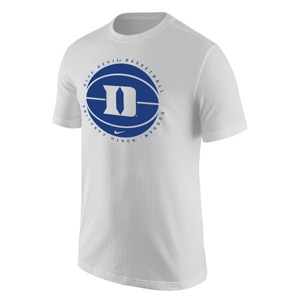 T-shirt de basket-ball Nike blanc Duke Blue Devils pour homme