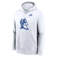 Men's Nike White Duke Blue Devils Legacy Logo Club Fleece Pullover Hoodie