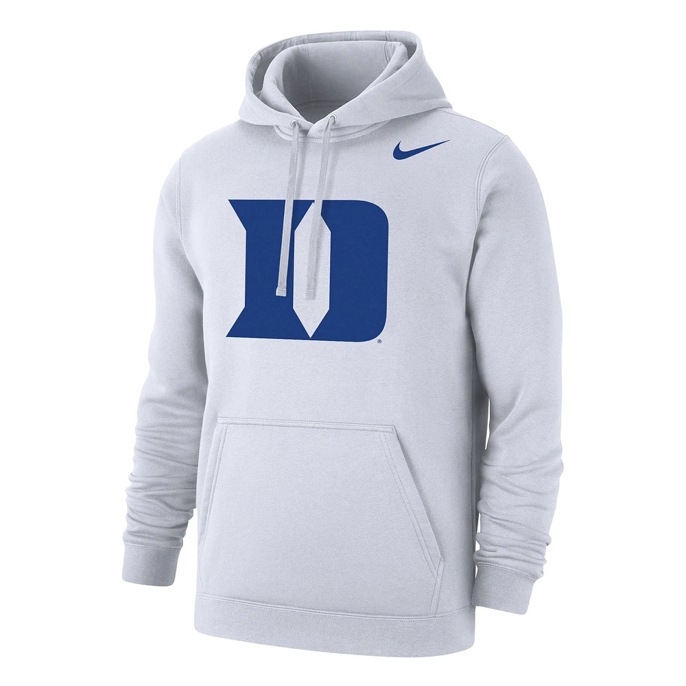 Men's Nike White Duke Blue Devils Logo Club Pullover Hoodie