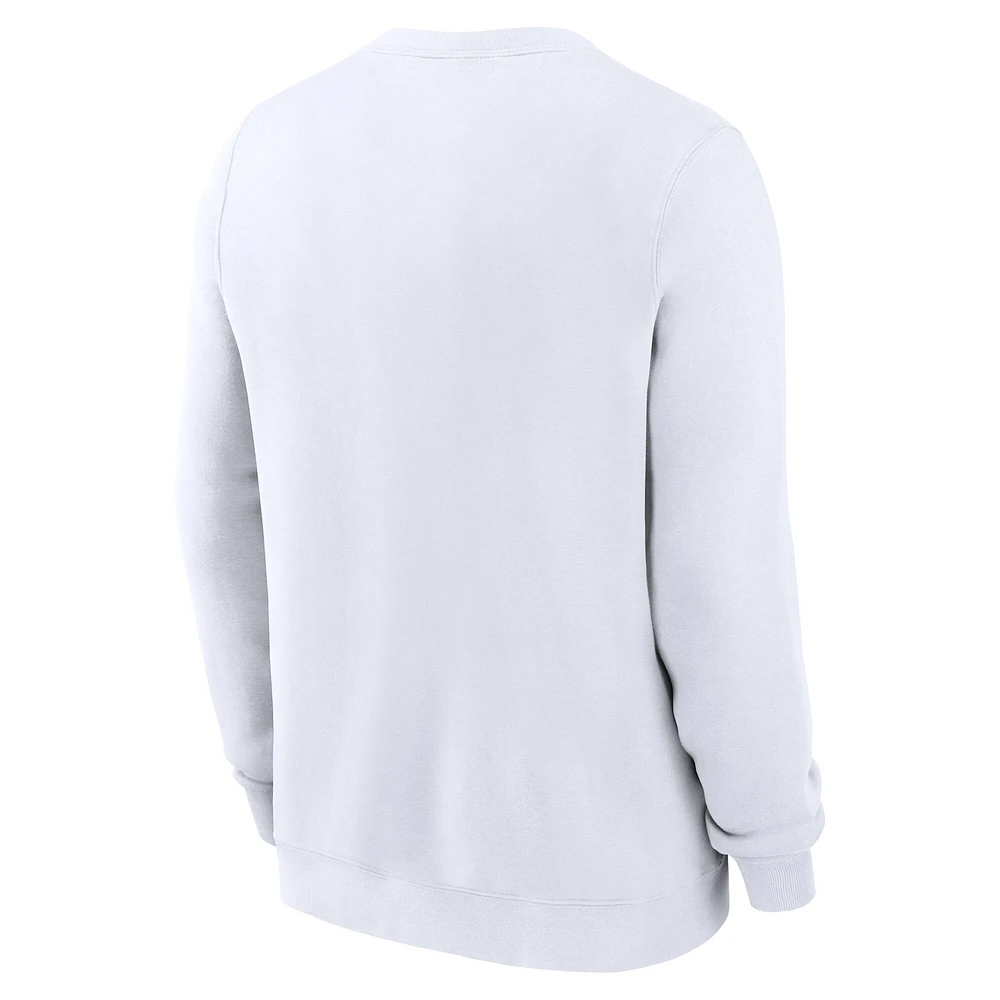 Men's Nike White Duke Blue Devils Old English Pullover Sweatshirt