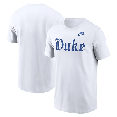 Men's Nike White Duke Blue Devils Old English T-Shirt