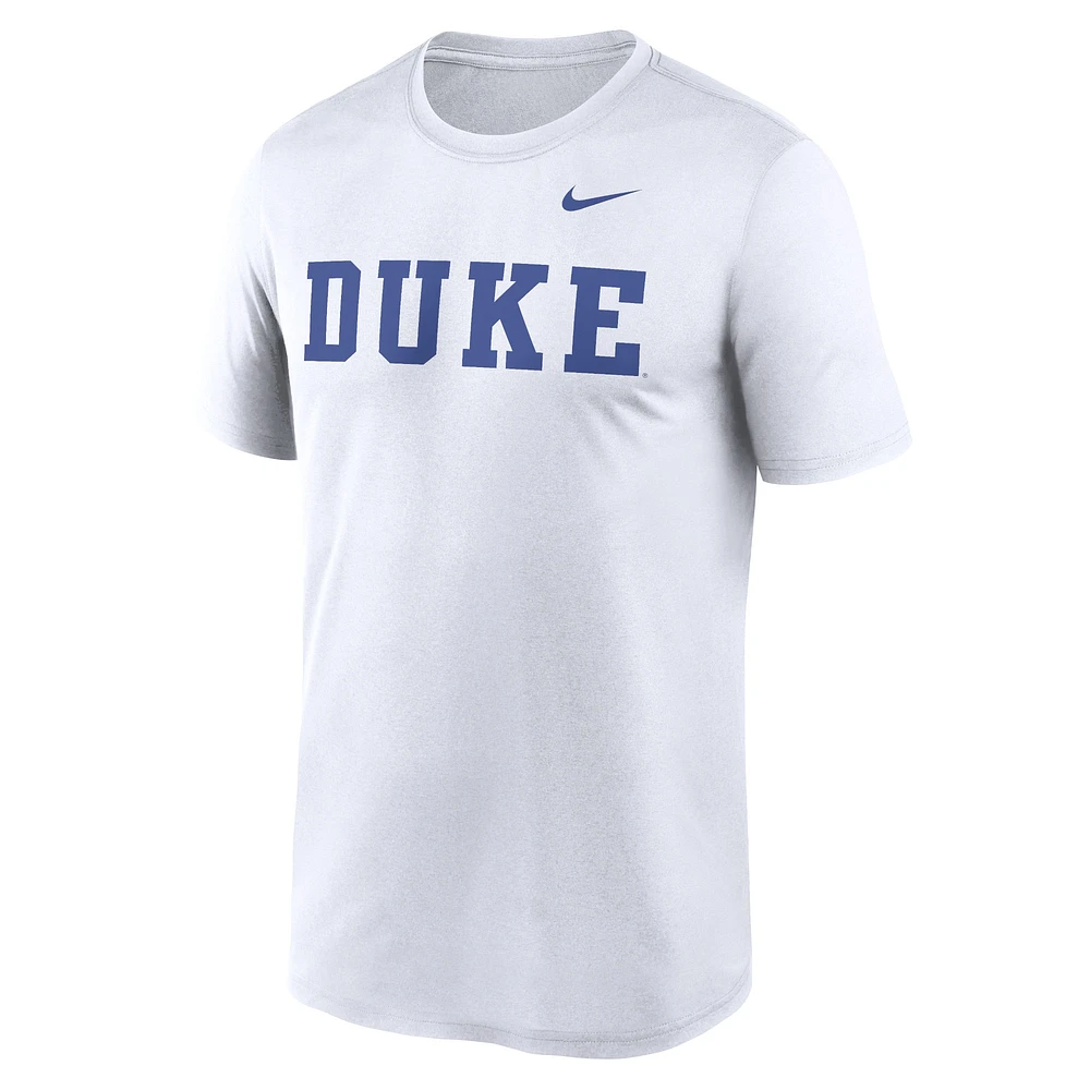 T-shirt Nike blanc Duke Blue Devils Primetime Legend Wordmark pour homme