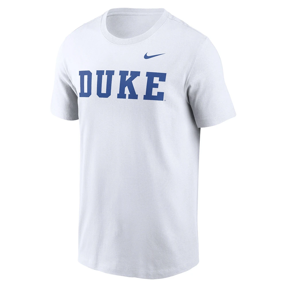 Men's Nike White Duke Blue Devils Primetime Wordmark T-Shirt