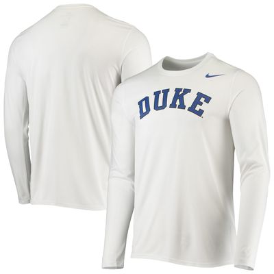 Nike Men's Nike White Duke Blue Devils School Logo Performance Legend Long Sleeve T-Shirt | Centre de Montréal
