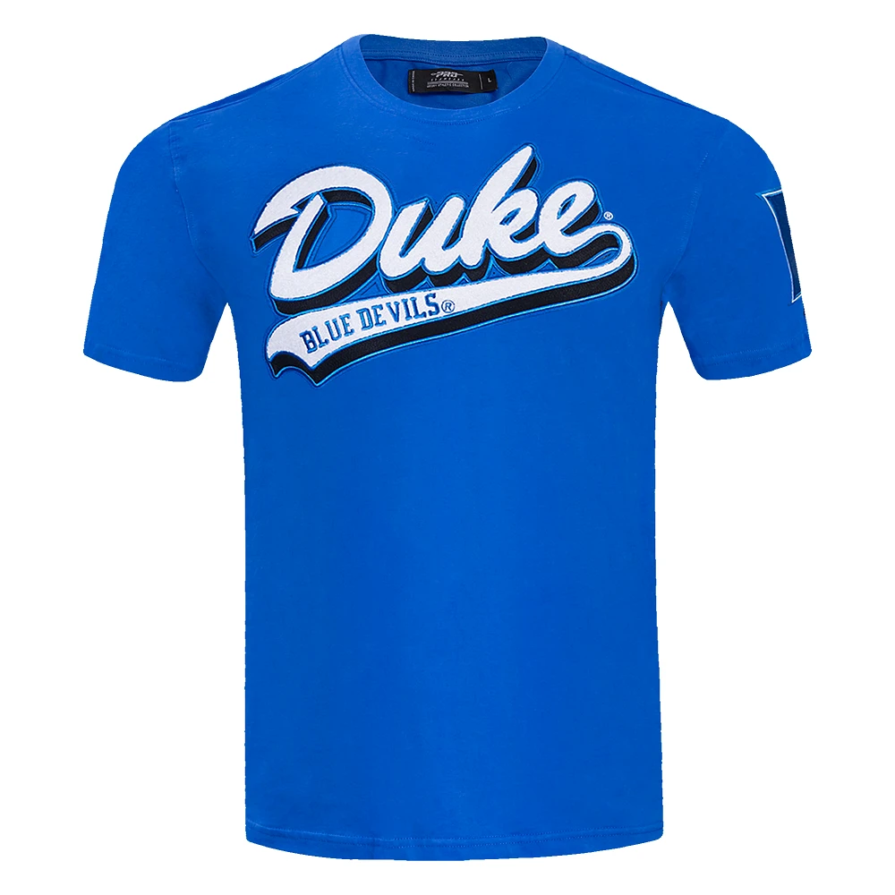 T-shirt Pro Standard Royal Duke Blue Devils Script Tail pour hommes