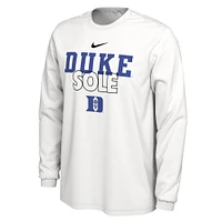 Nike Blanc Duke Blue Devils 2023 On Court Bench T-shirt à manches longues