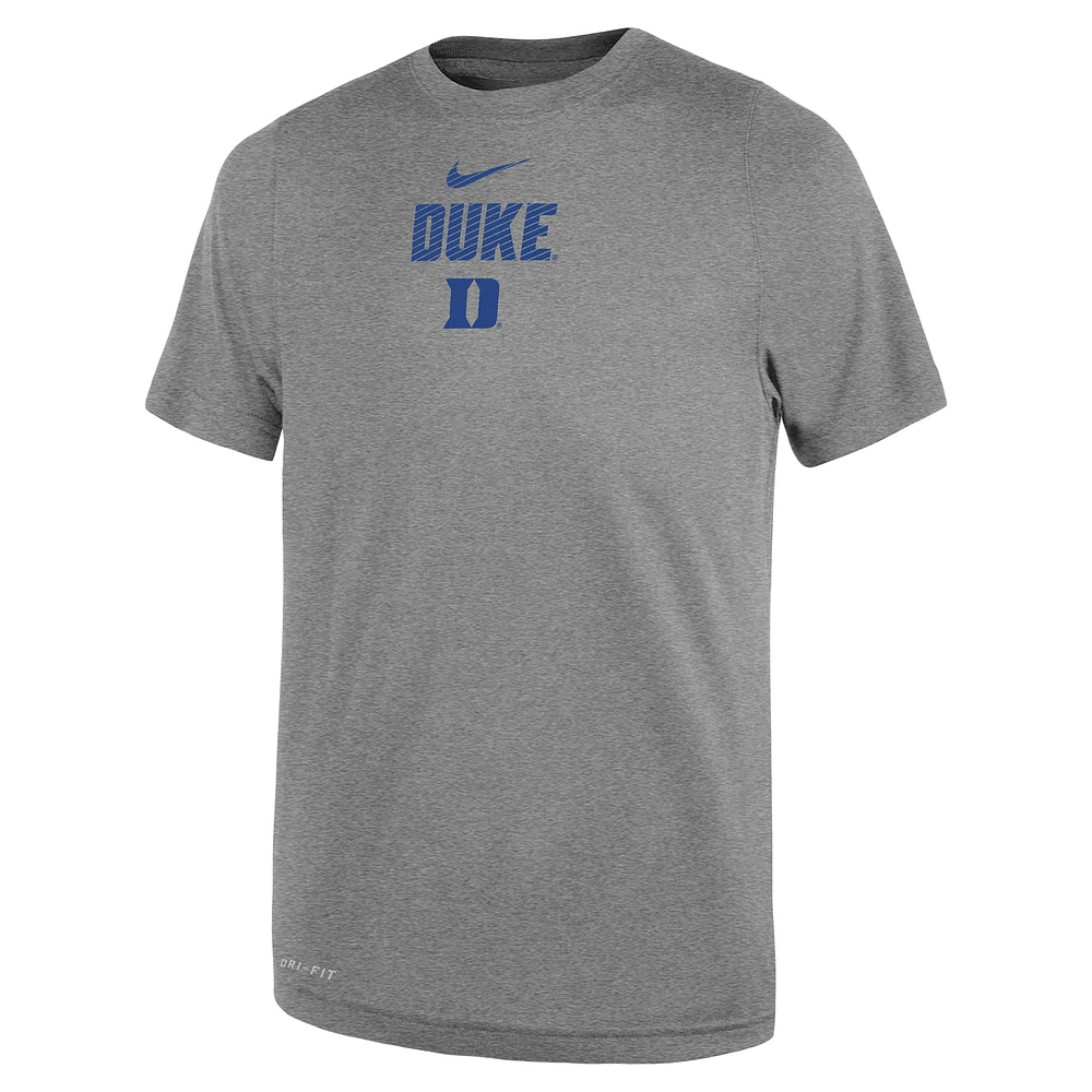 Toddler Nike Heather Gray Duke Blue Devils Legend Slogan Performance T-Shirt