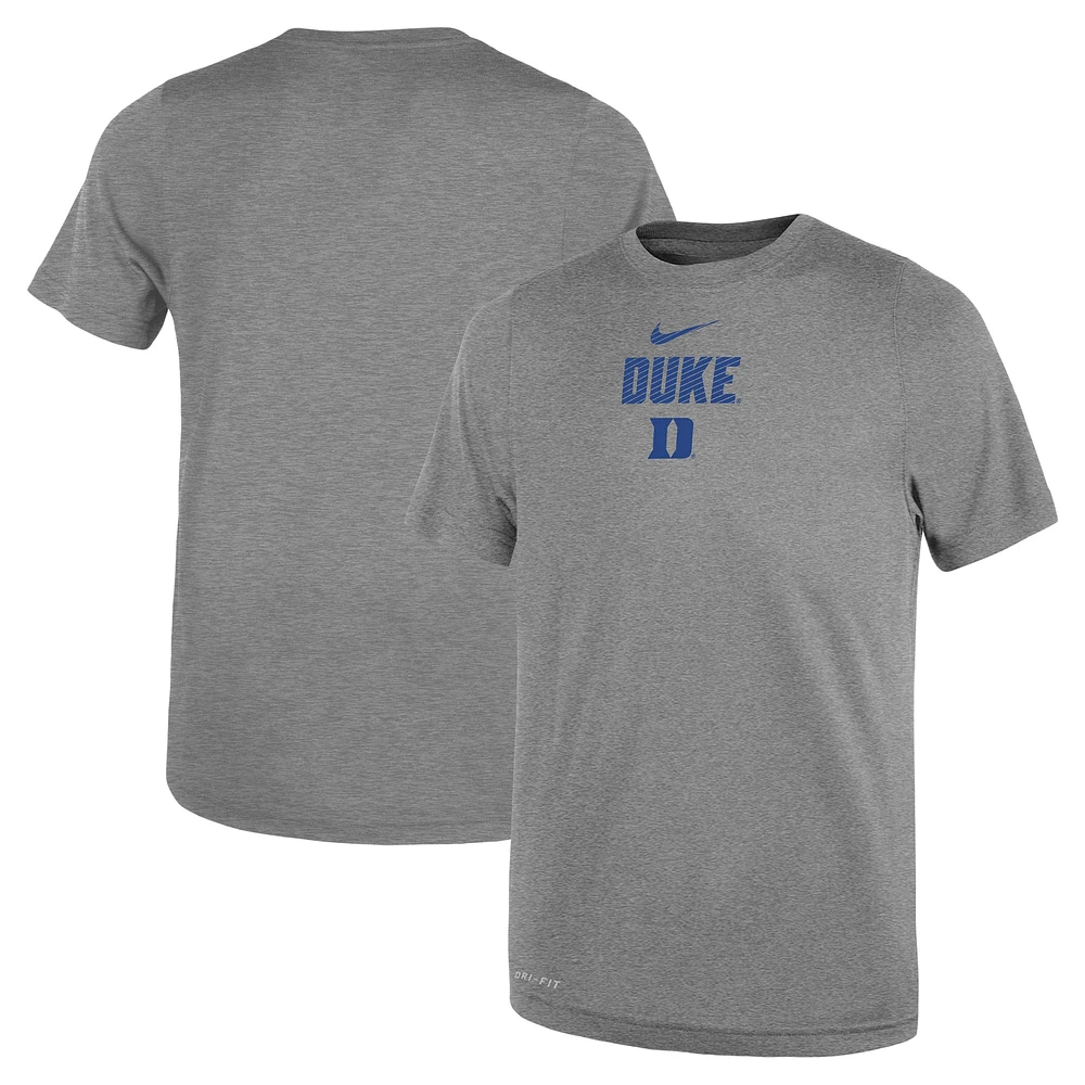 Toddler Nike Heather Gray Duke Blue Devils Legend Slogan Performance T-Shirt