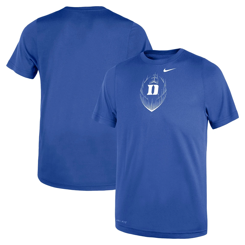 T-shirt de performance football Nike Royal Duke Blue Devils Legend pour tout-petit