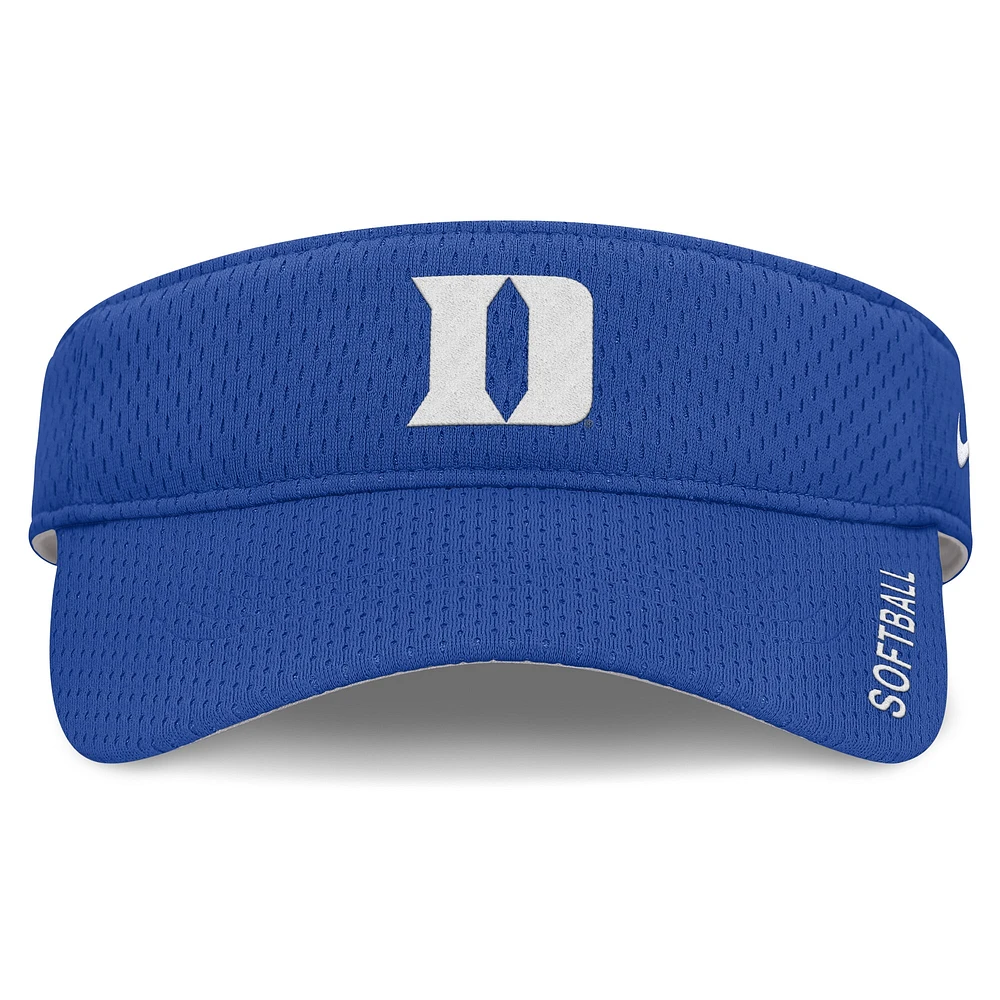 Visière ajustable unisexe Nike Royal Duke Blue Devils 2025 Dugout Softball Ace Performance