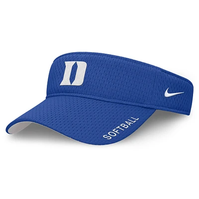 Visière ajustable unisexe Nike Royal Duke Blue Devils 2025 Dugout Softball Ace Performance