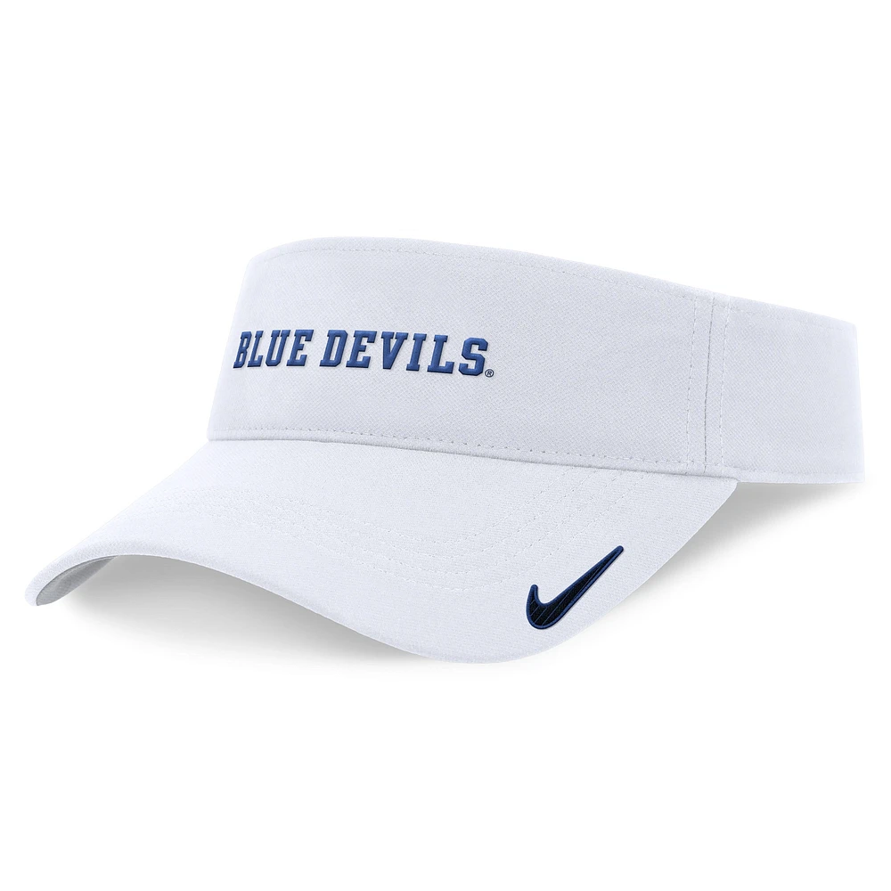 Visière unisexe Nike White Duke Blue Devils 2024 Sideline Fit Ace