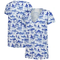 T-shirt à col en V pour femme Smith & Quinn White Duke Blue Devils Blake