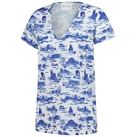 T-shirt à col en V pour femme Smith & Quinn White Duke Blue Devils Blake