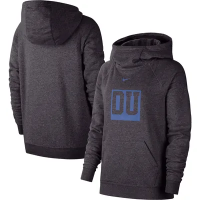 Duke Blue Devils Nike Women's Essential Funnel Neck Raglan Pullover Hoodie - Charcoal