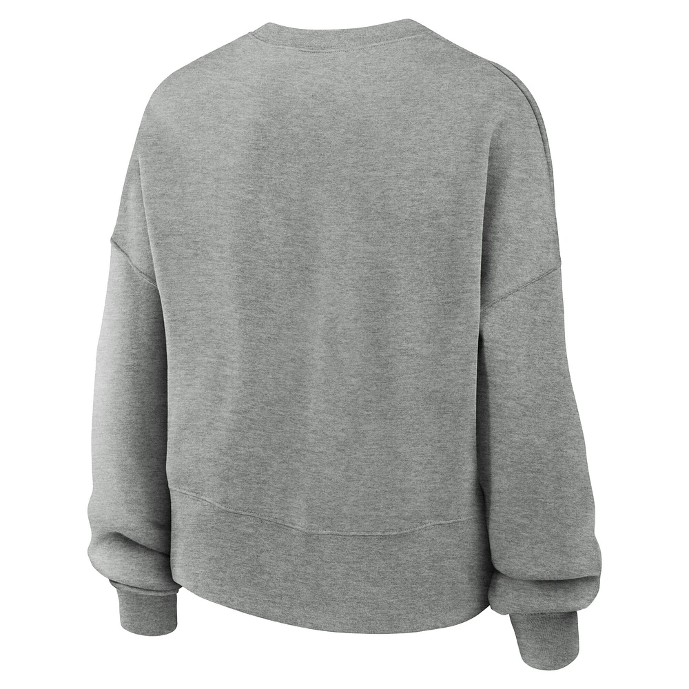 Women's Nike Heather Gray Duke Blue Devils Oversized Essential Pullover Sweatshirt