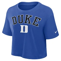Women's Nike Royal Duke Blue Devils Athletic Prep Arch Performance Cropped T-Shirt