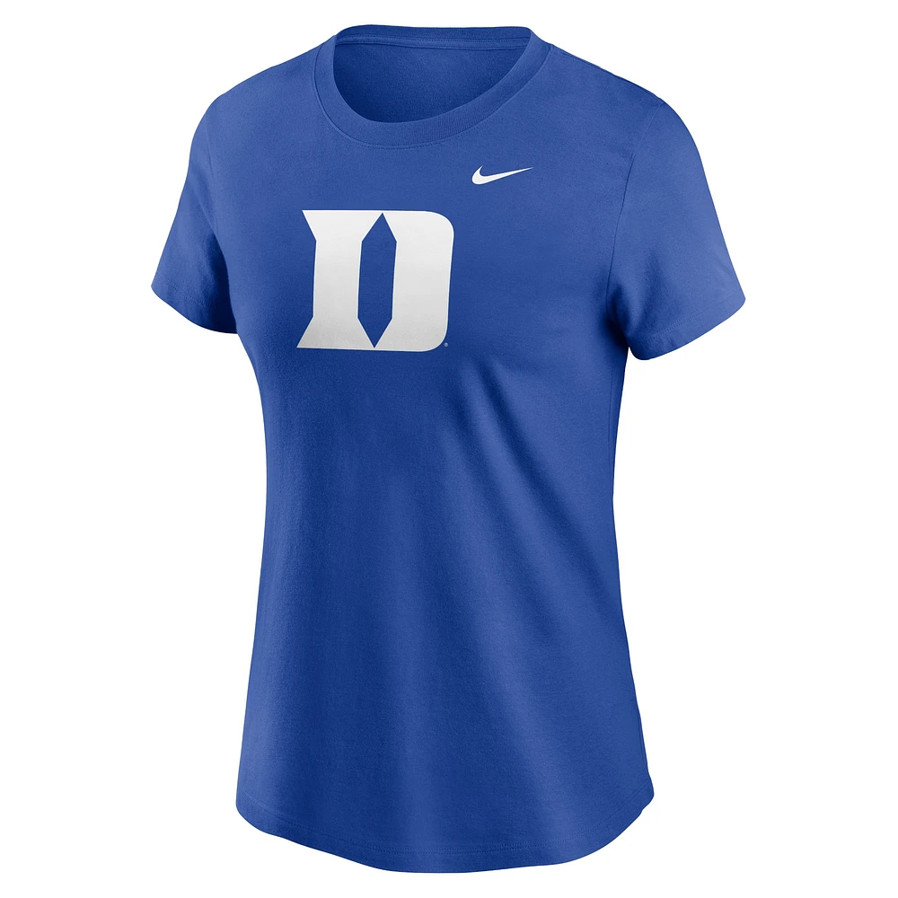 T-shirt Nike Royal Duke Blue Devils Primetime pour femme avec logo