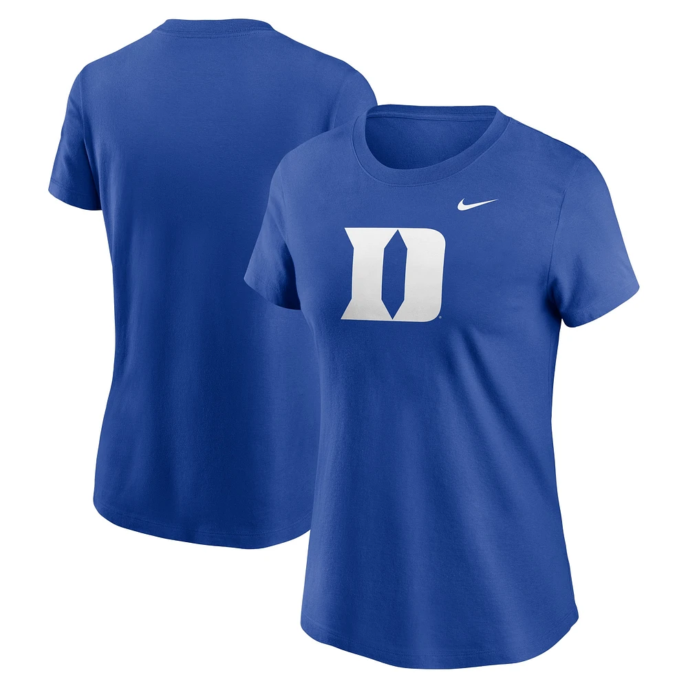 T-shirt Nike Royal Duke Blue Devils Primetime pour femme avec logo