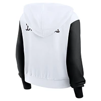 Sweat à capuche Nike blanc Duke Blue Devils Cropped Beyond Capability pour femme avec inscription en blocs de couleurs