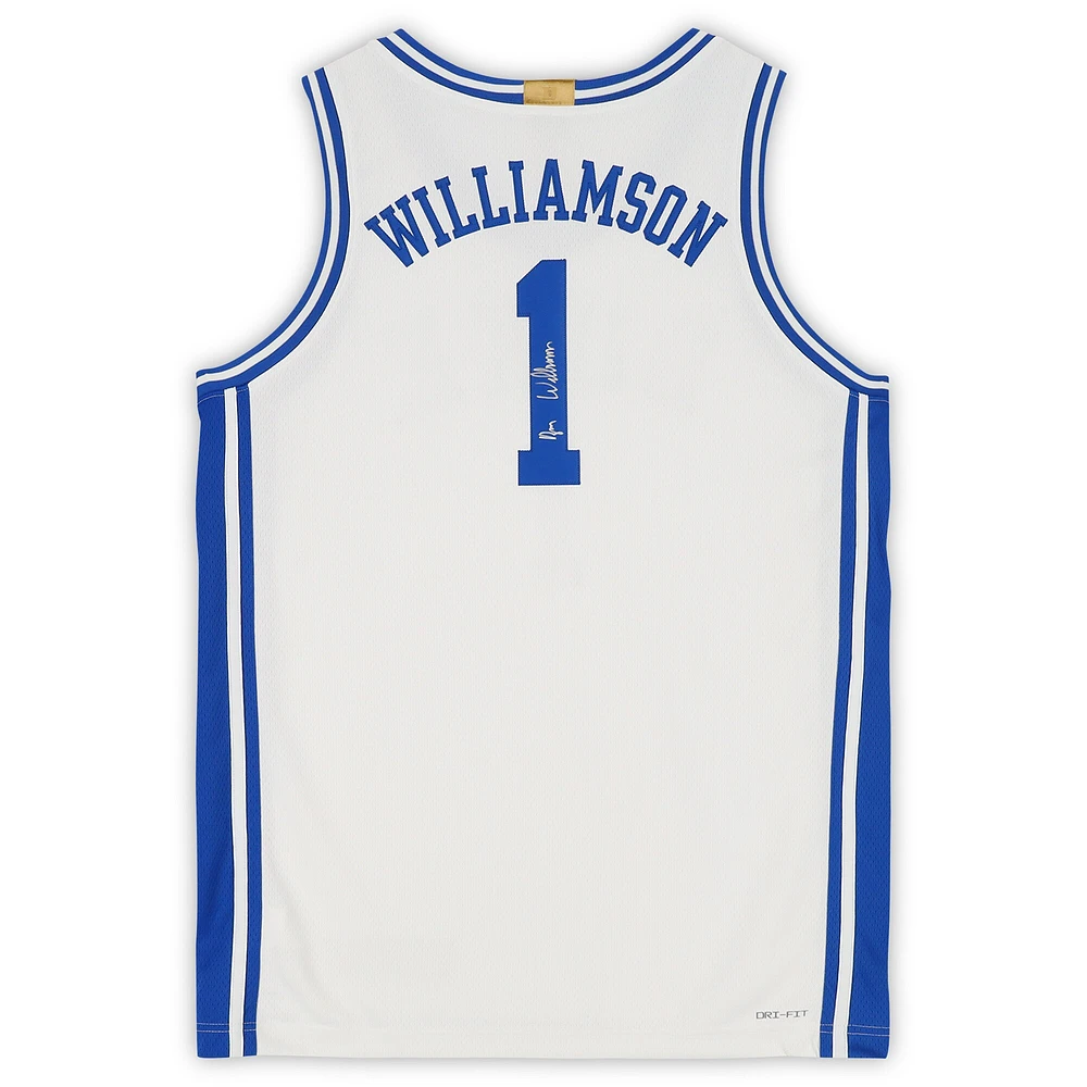 Maillot Nike Swingman blanc dédicacé Duke Blue Devils de Zion Williamson