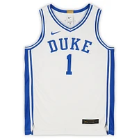 Maillot Nike Swingman blanc dédicacé Duke Blue Devils de Zion Williamson